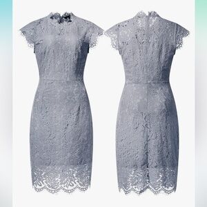 Elegant Lace Dress in Light Gray